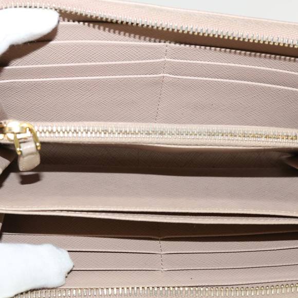 PRADA Long Wallet Safiano Leather Pink Auth 35586 - Picture 9 of 10